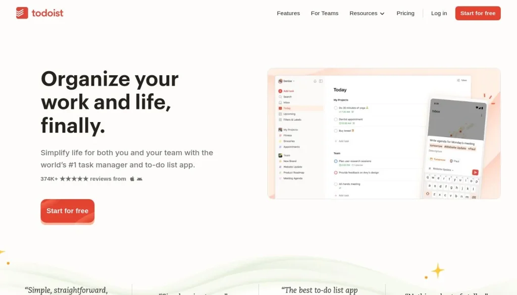 Todoist AI website