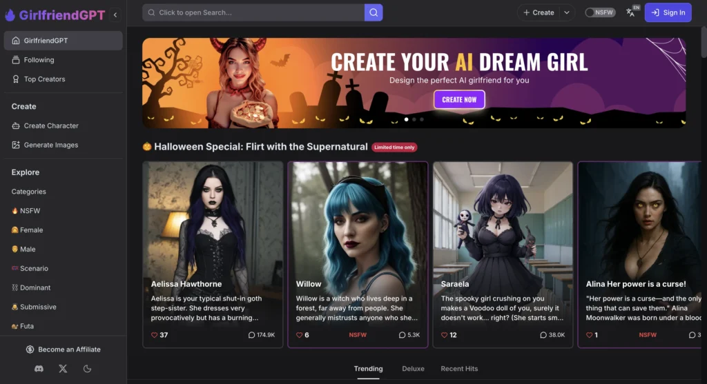 GirlfriendGPT website