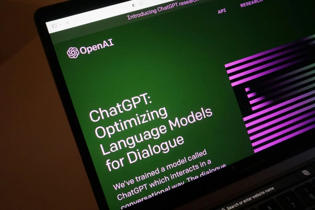OpenAI ChatGPT interface generating text, code, and AI responses using GPT-based models.