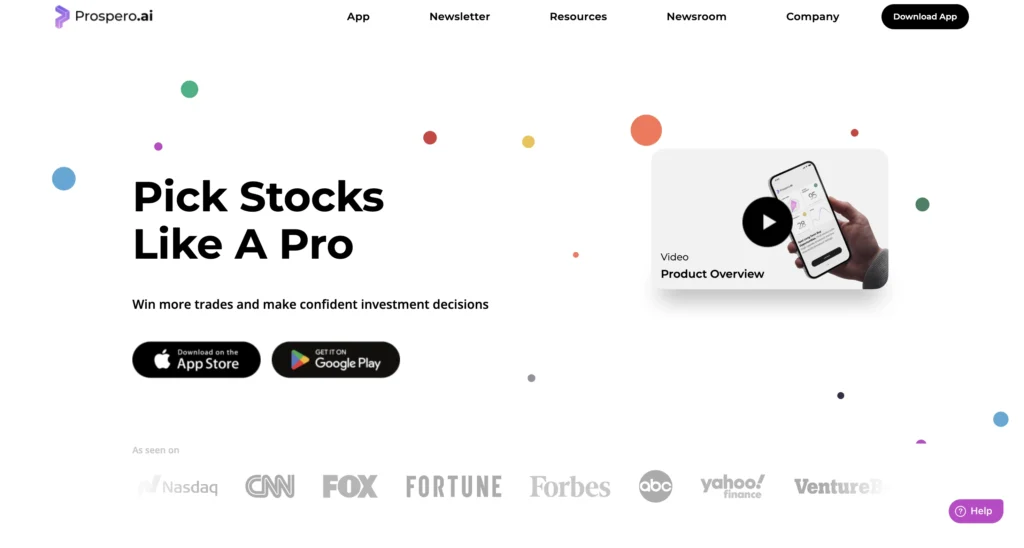 Prospero.ai platform using machine learning to provide retail traders with predictive stock picks unusual market activity and trend signals