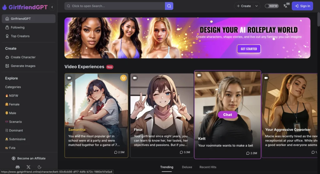 GirlfriendGPT website