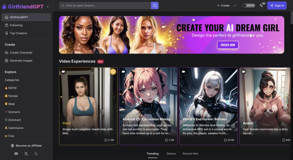 GirlfriendGPT website