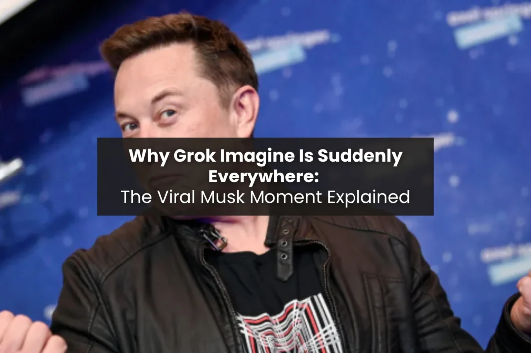 Elon Musk smiling during an event, used to highlight the viral Grok Imagine moment after his 4:20 AM AI video post.