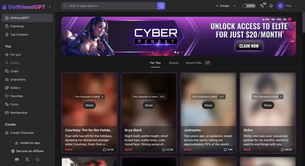 GirlfriendGPT website