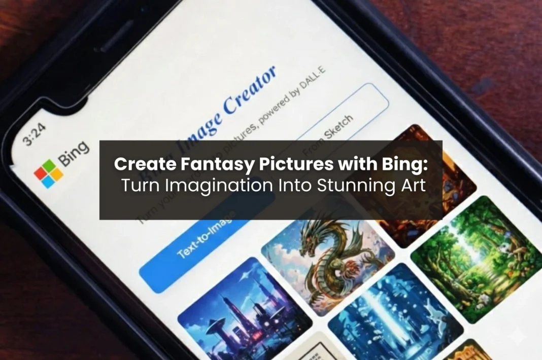 Create a fantasy picture with Bing