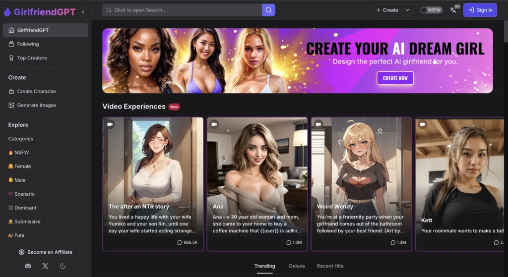 GirlfriendGPT website