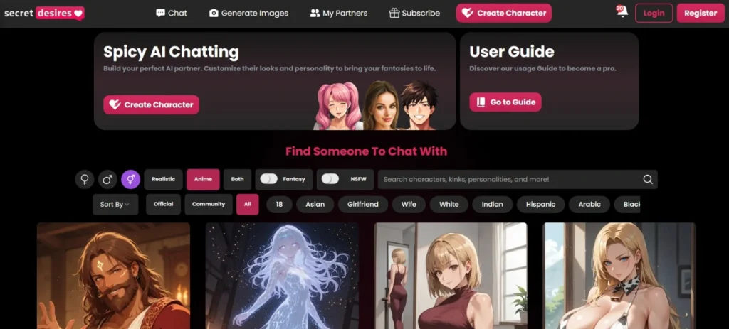 Secret Desires website