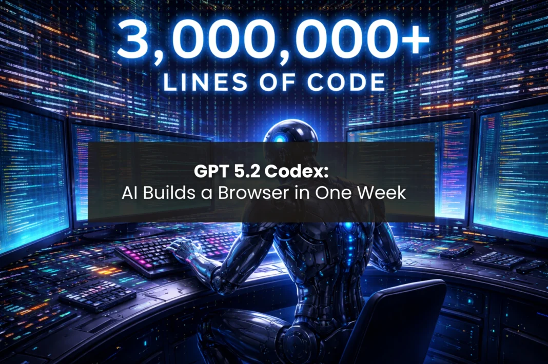 An AI system writes 3 million lines of code to build a web browser using GPT 5.2 Codex