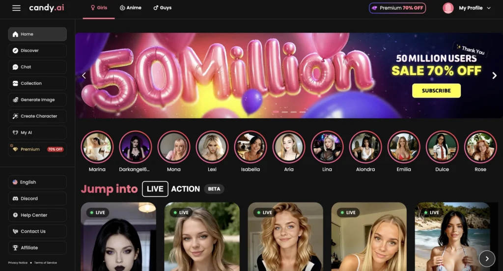 Candy AI website- AI companion apps for seniors