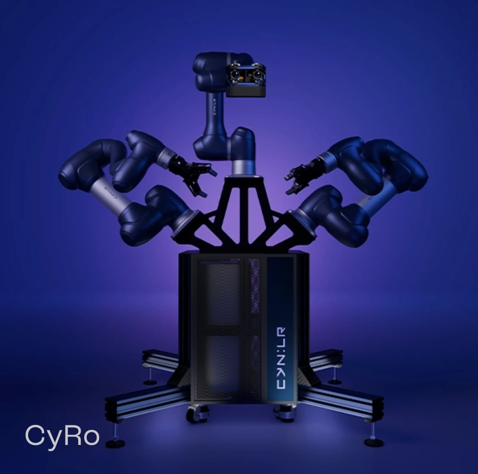 CyRo humanoid robot performing object handling demonstration at Robotics and AI Summit.