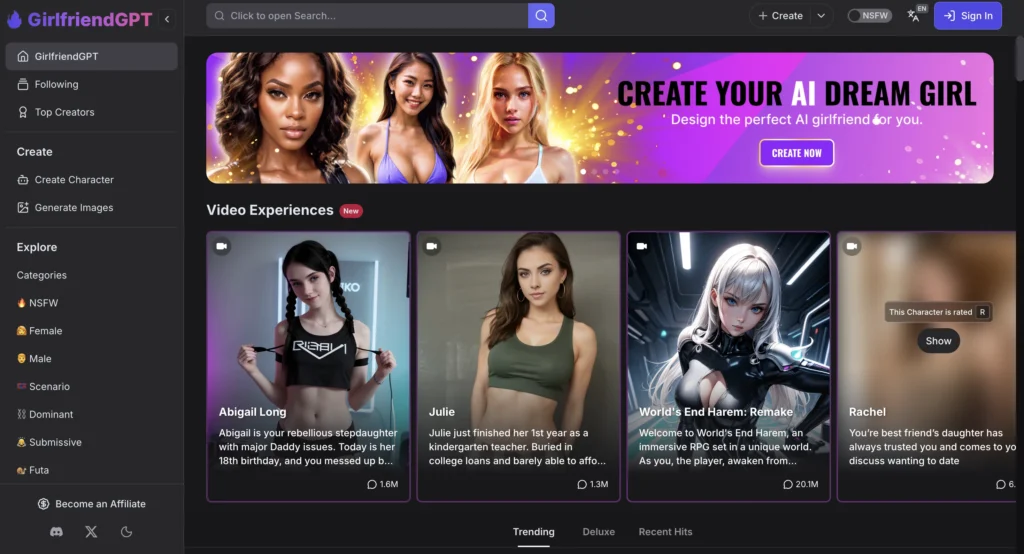 GirlfriendGPT AI girlfriend app with memory-based emotional late night chats