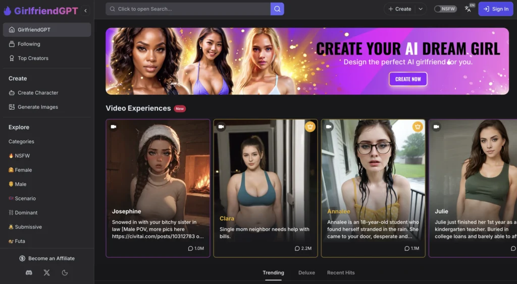 GirlfriendGPT website