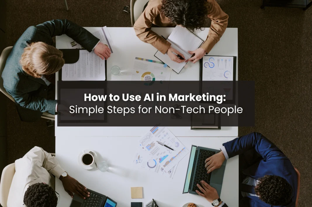 How to use AI in marketing explained through a team planning content, campaigns, and data-driven strategies using AI tools