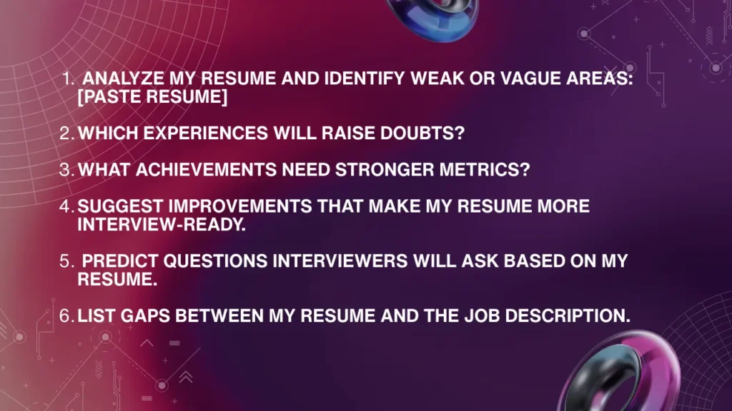 ChatGPT reviewing a resume for job interview prep