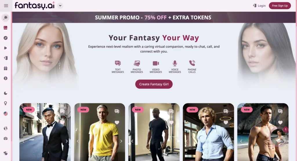 Fantasy AI website with scenario-based gay AI roleplay features