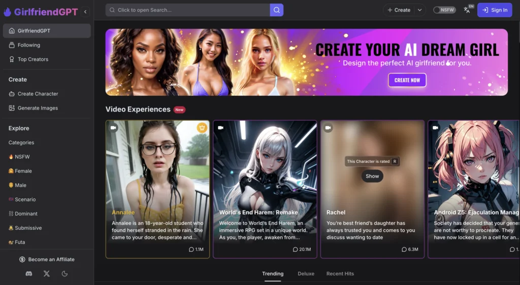 GirlfriendGPT website