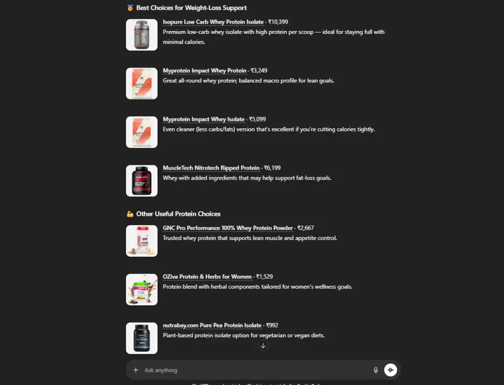 Notice the shift: ranking has been replaced by inclusion inside the AI’s recommendation layer.