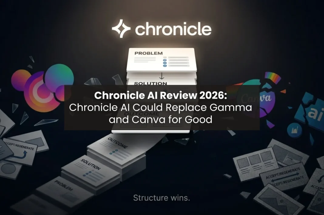 Chronicle AI structured presentation flow breaking chaotic Gamma and Canva style slides