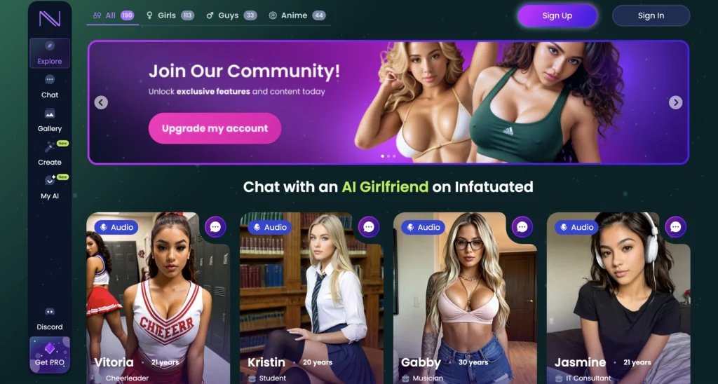 Infatuated AI homepage