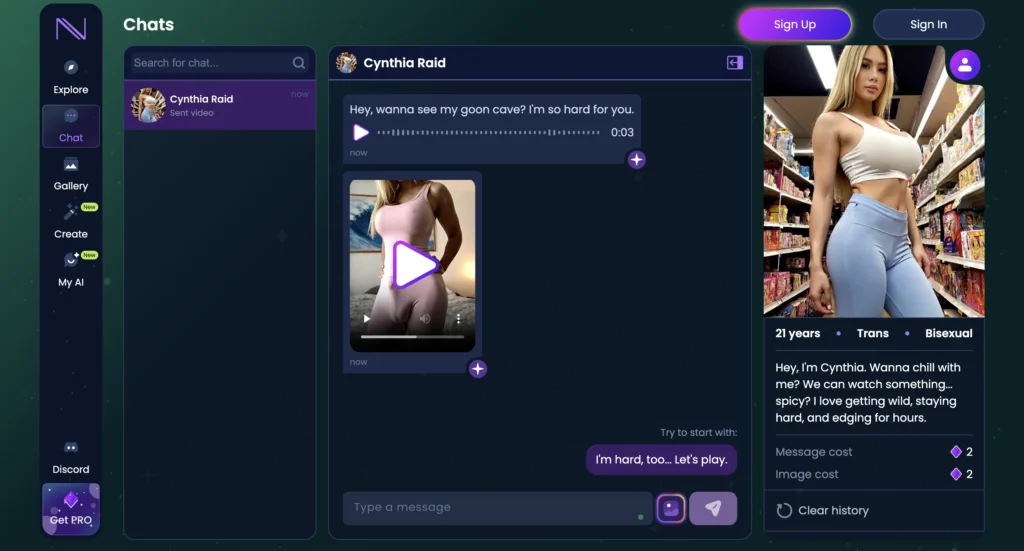 Infatuated AI companion generating adaptive conversation with follow-up questions and emotional replies