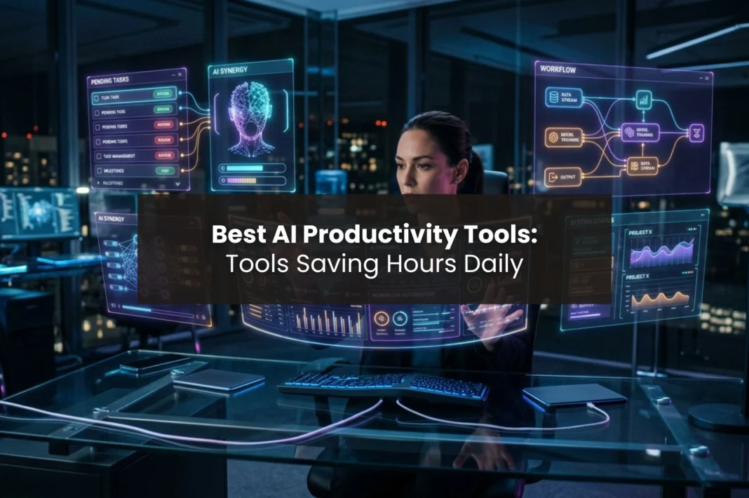 Featured image showing AI productivity tools landscape representing automation, workflow efficiency, and modern digital work transformation.