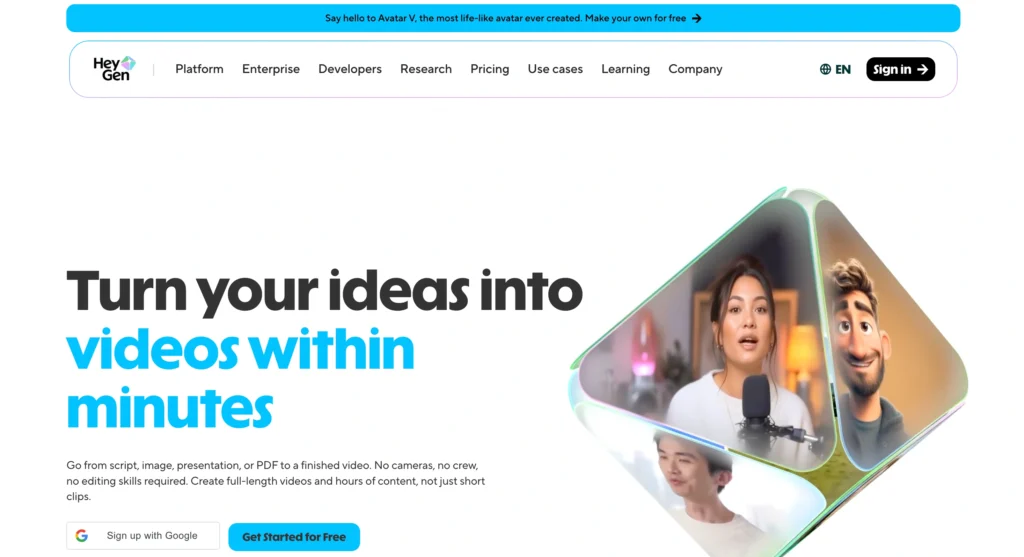 HeyGen homepage
