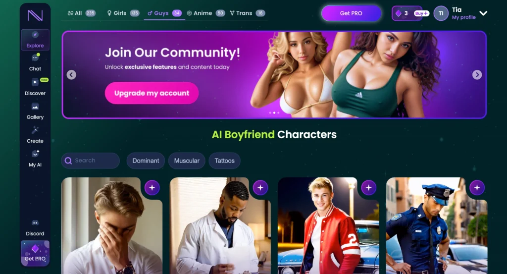 Male AI companion available in the Infatuated AI app with customizable appearance and personality.