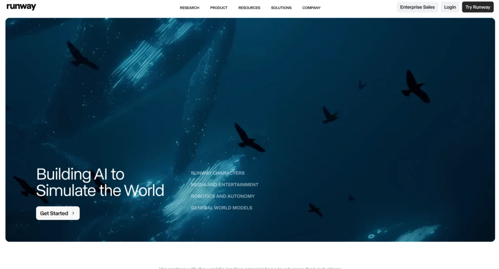 Runway homepage