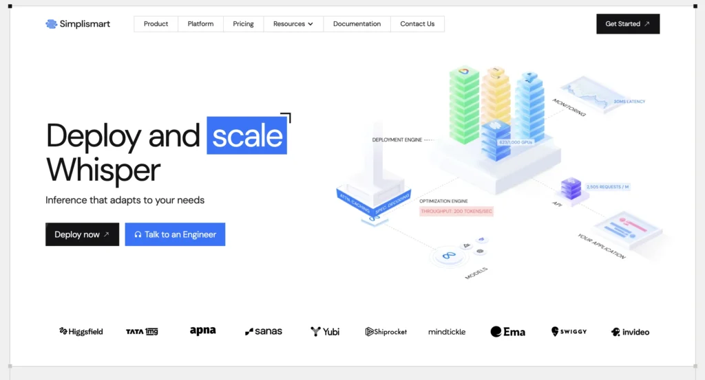 Simplismart provides AI deployment tools and cloud infrastructure for running and managing machine learning models efficiently.