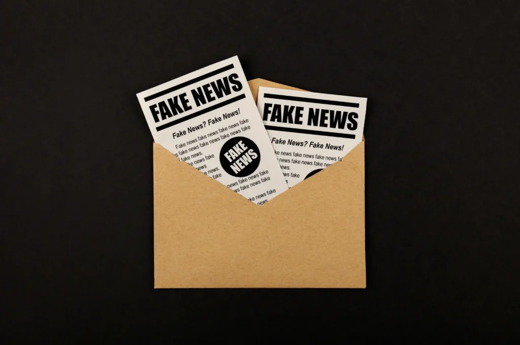 Conceptual illustration of a computer server generating multiple glowing digital news articles and spreading them across a global network map.