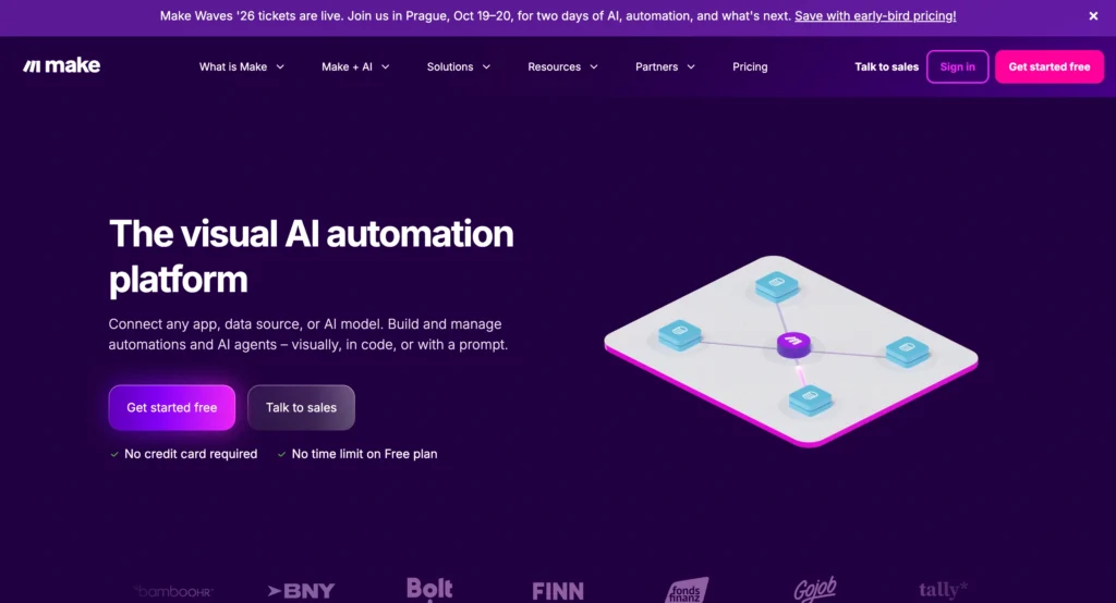 Make homepage featuring its workflow automation platform as an alternative to AutoGPT.