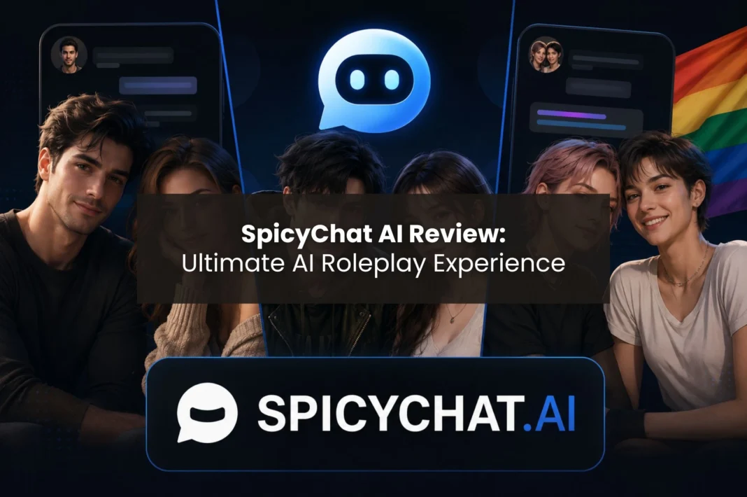 preference with SpicyChat AI's chatbot platform. Featured image showing SpicyChat AI logo with male, female, and LGBTQ AI companions on a futuristic background.