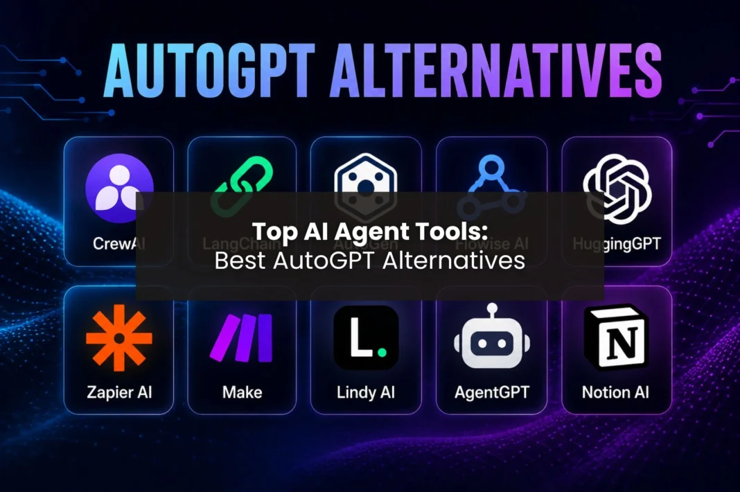 Featured image showcasing the best alternatives to AutoGPT for AI automation and productivity.