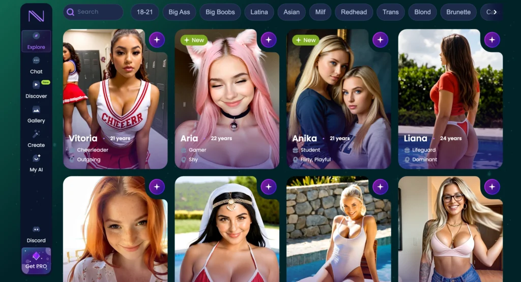 Infatuated AI companion app showing a personalized virtual character.